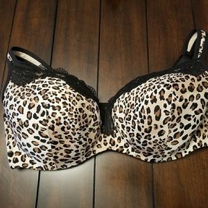 Leopard print Cacique balconette bra 46c